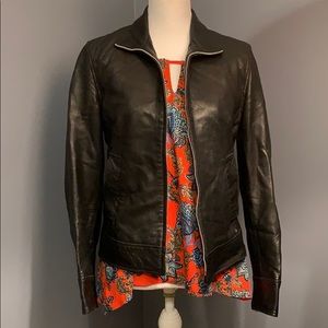 Vintage Black leather zip up jacket